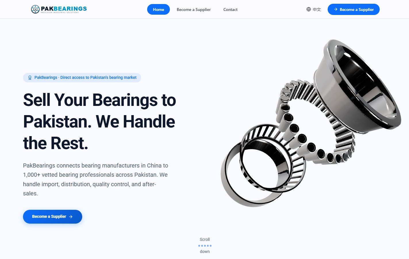 Pak Bearings website screenshot