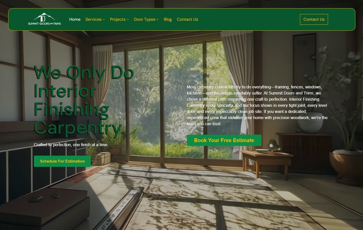 Summit Doors & Trims website screenshot