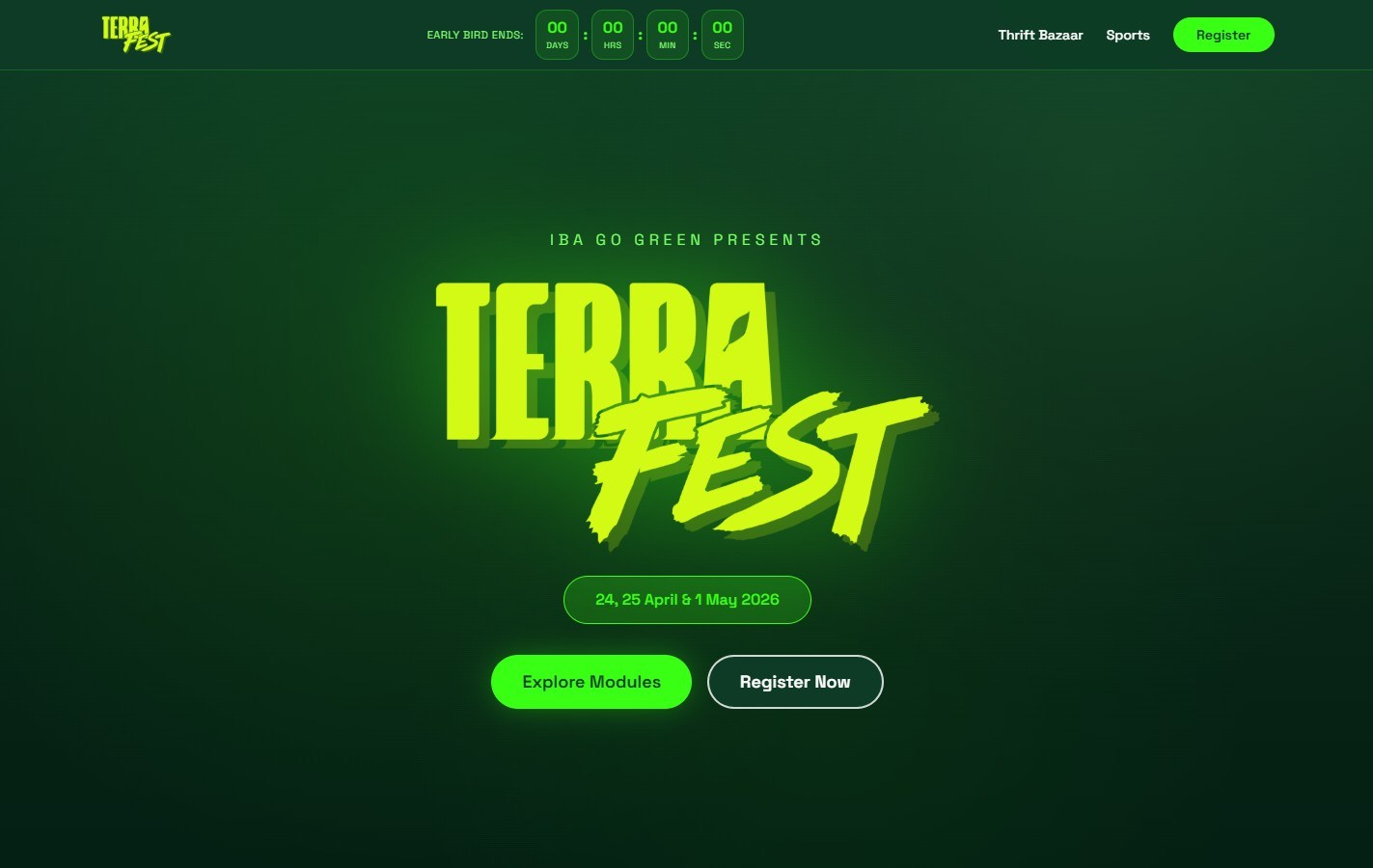 Terra Fest 2026 website screenshot